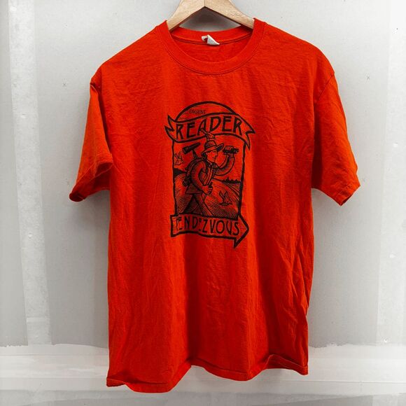 Birding is Better with Friends Bird Watchers Digest Orange Shirt Mens Large EUC - Picture 4 of 7